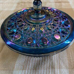 Carnival Glass Dish with Cover